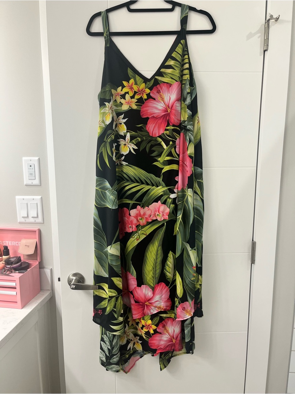 Tommy Bahama Black Tropical Floral Dress